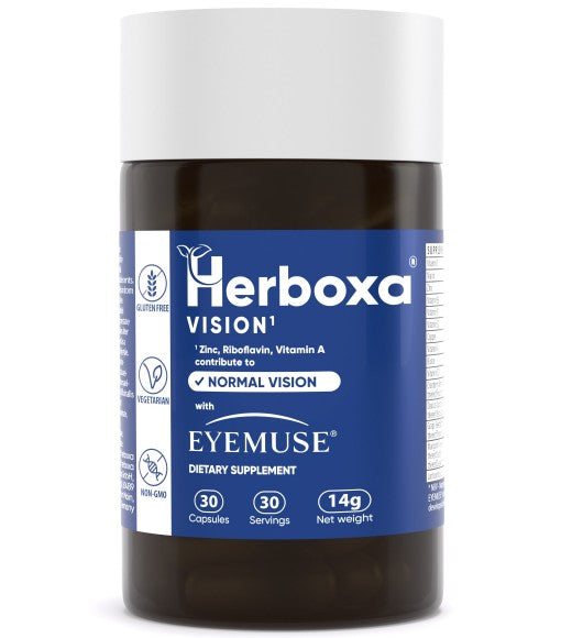 Herboxa Vision eye support 30 capsules with lutein, zeaxanthin, and blueberry